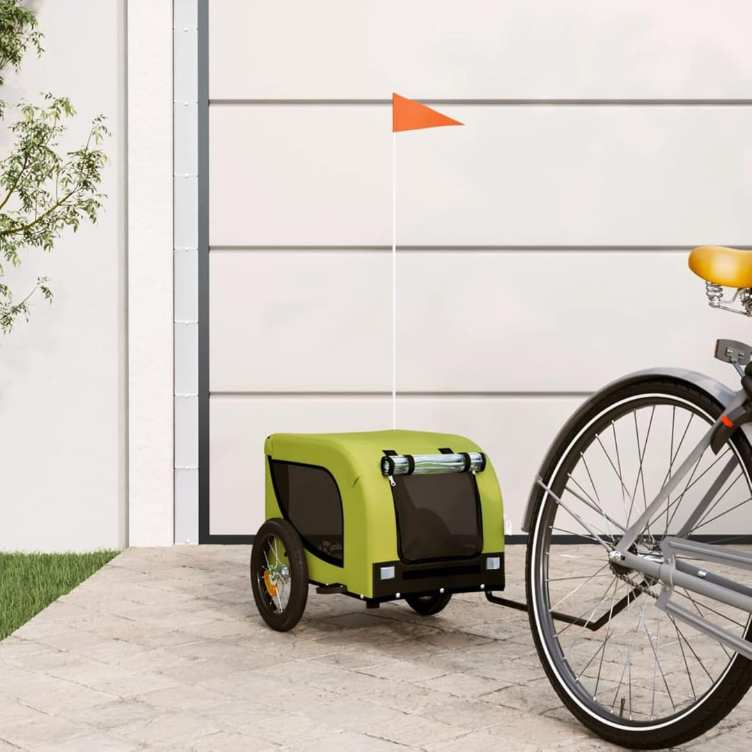 Grüner und schwarzer Hundeanhänger für Fahrrad - Oxford-Gewebe, Eisen, PVC, 124x53x53 cm, für kleine