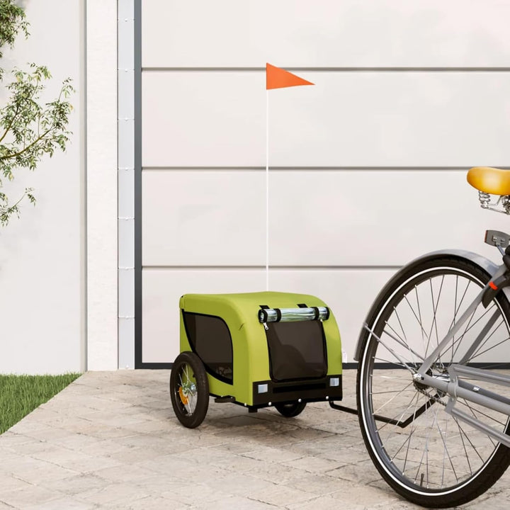 Grüner und schwarzer Hundeanhänger für Fahrrad - Oxford-Gewebe, Eisen, PVC, 124x53x53 cm, für kleine