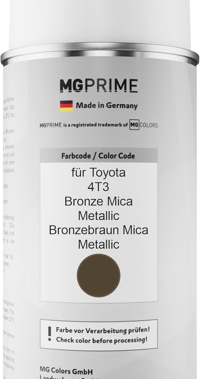MG PRIME Autolack 2K Spraydosen Set für Toyota 4T3 Bronze Mica Metallic/Bronzebraun Mica Metallic Ba