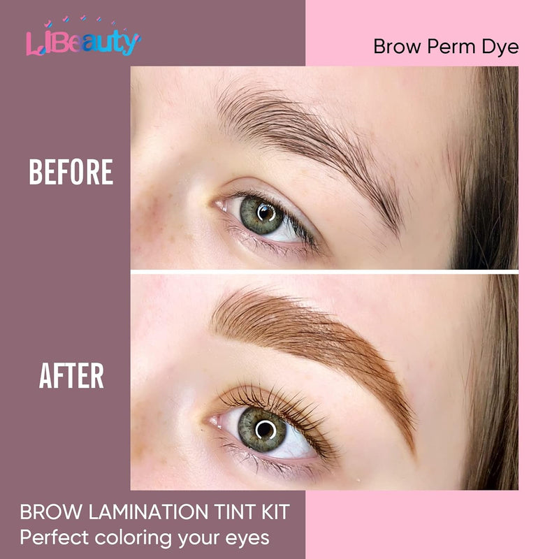 Libeauty 2 in 1 Wimpernlifting-Set und Wimpernfärben - Braun für lockige Wimpern und dunklere Wimper