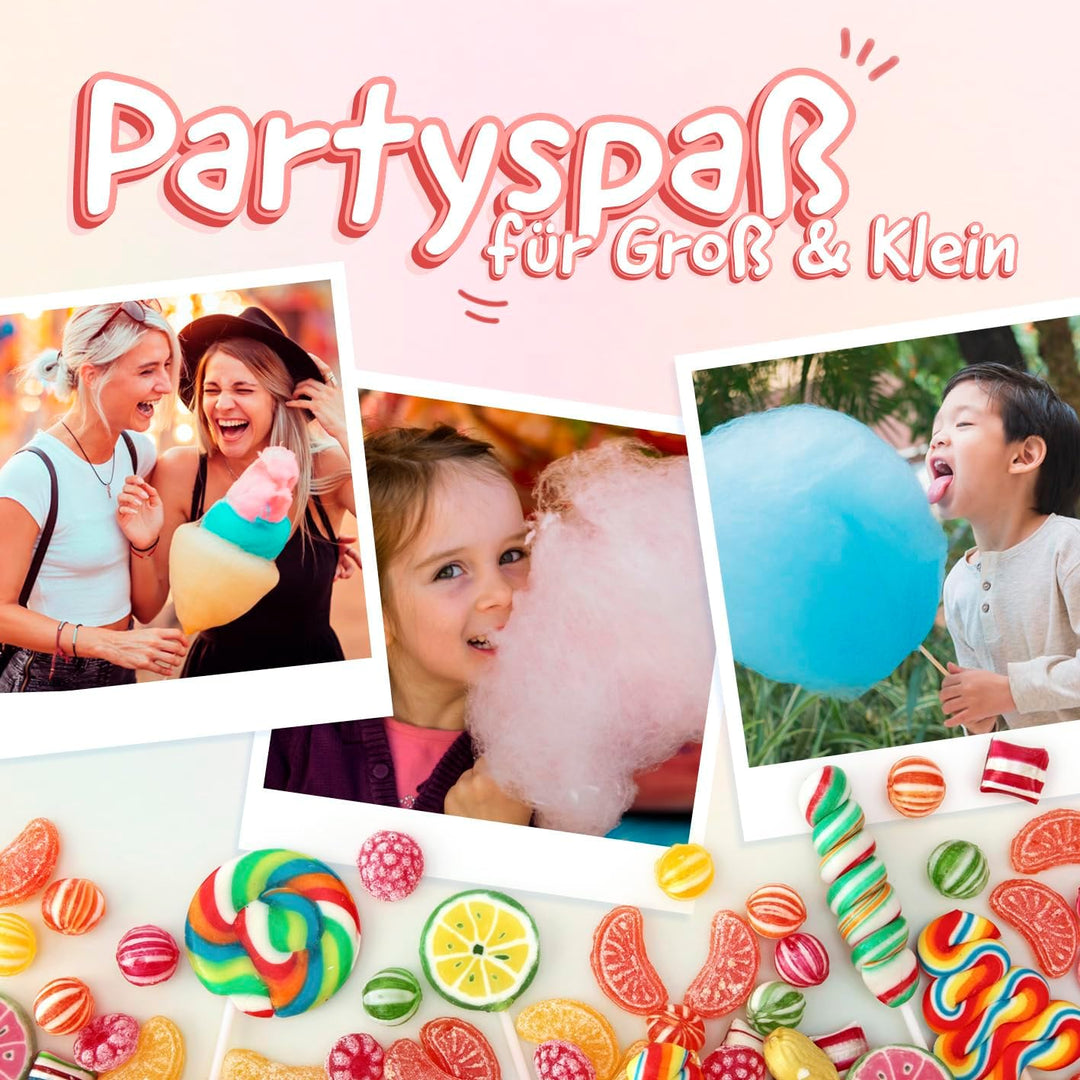 GOURMETmaxx Zuckerwattemaschine für Zuhause | Mit Zubehör für Cotton Candy, Candy Floss Maschine Set
