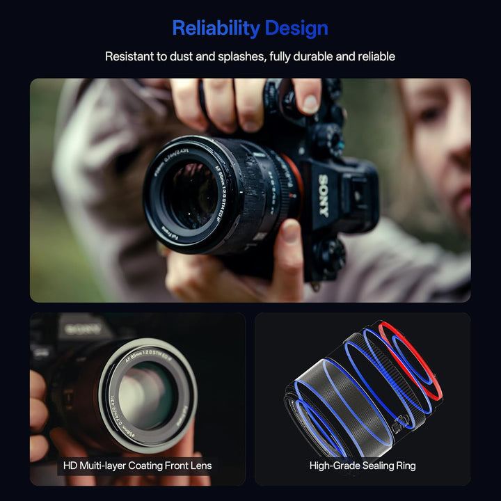 VILTROX AF 85mm F2.0 EVO FE Vollformatobjektiv für Sony E-Mount, 85mm f/2.0 Autofokus-Porträtobjekti