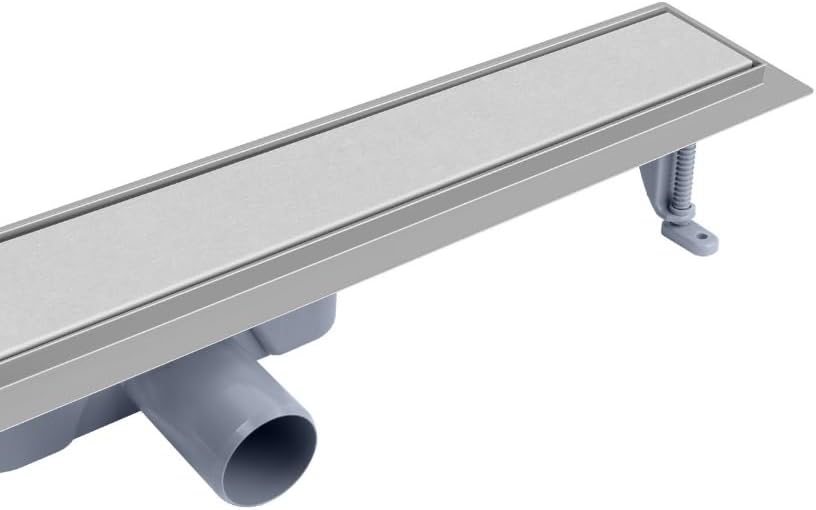 Duschrinne 80 cm, Duo-Rost – befliesbar oder mit Edelstahlabdeckung, Edelstahl AISI 304, Siphon Ø50,