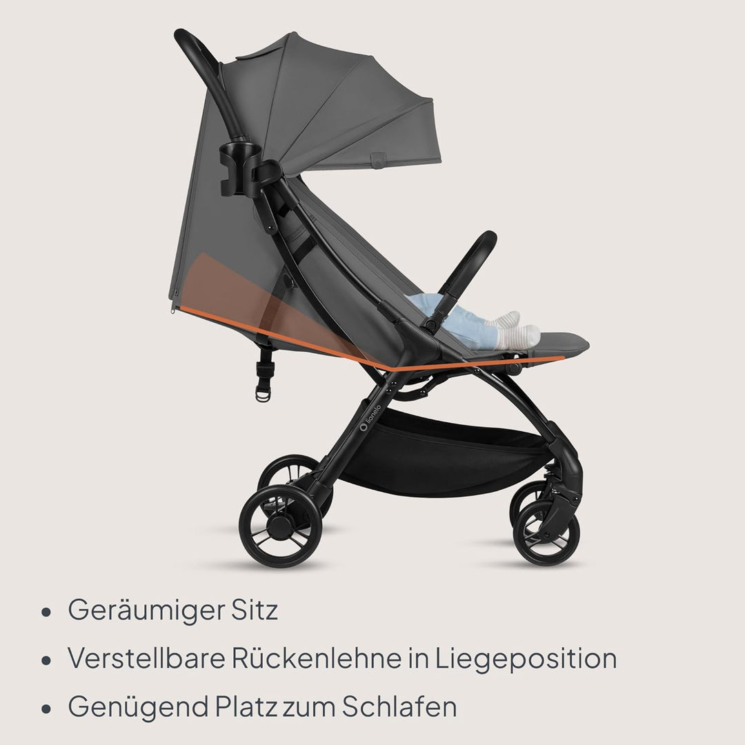 Lionelo Agia Reisebuggy Bis 22 kg, Leichter Buggy Kinderwagen ab 6 Monaten, Klein Zusammenklappbar m