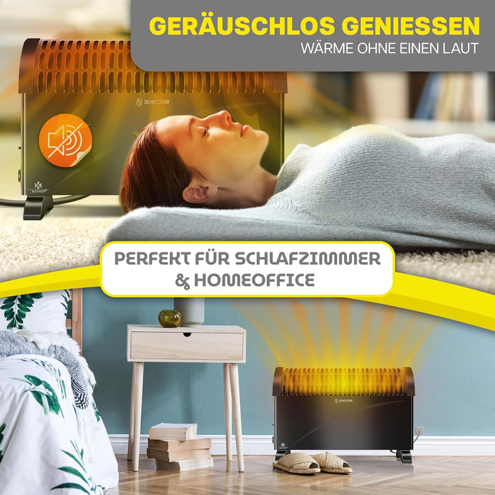 KESSER Konvektor 2000 Watt Heizgerät, 24h Timer | mit Frostwächter | stufenlose Thermosteuerung | Tu