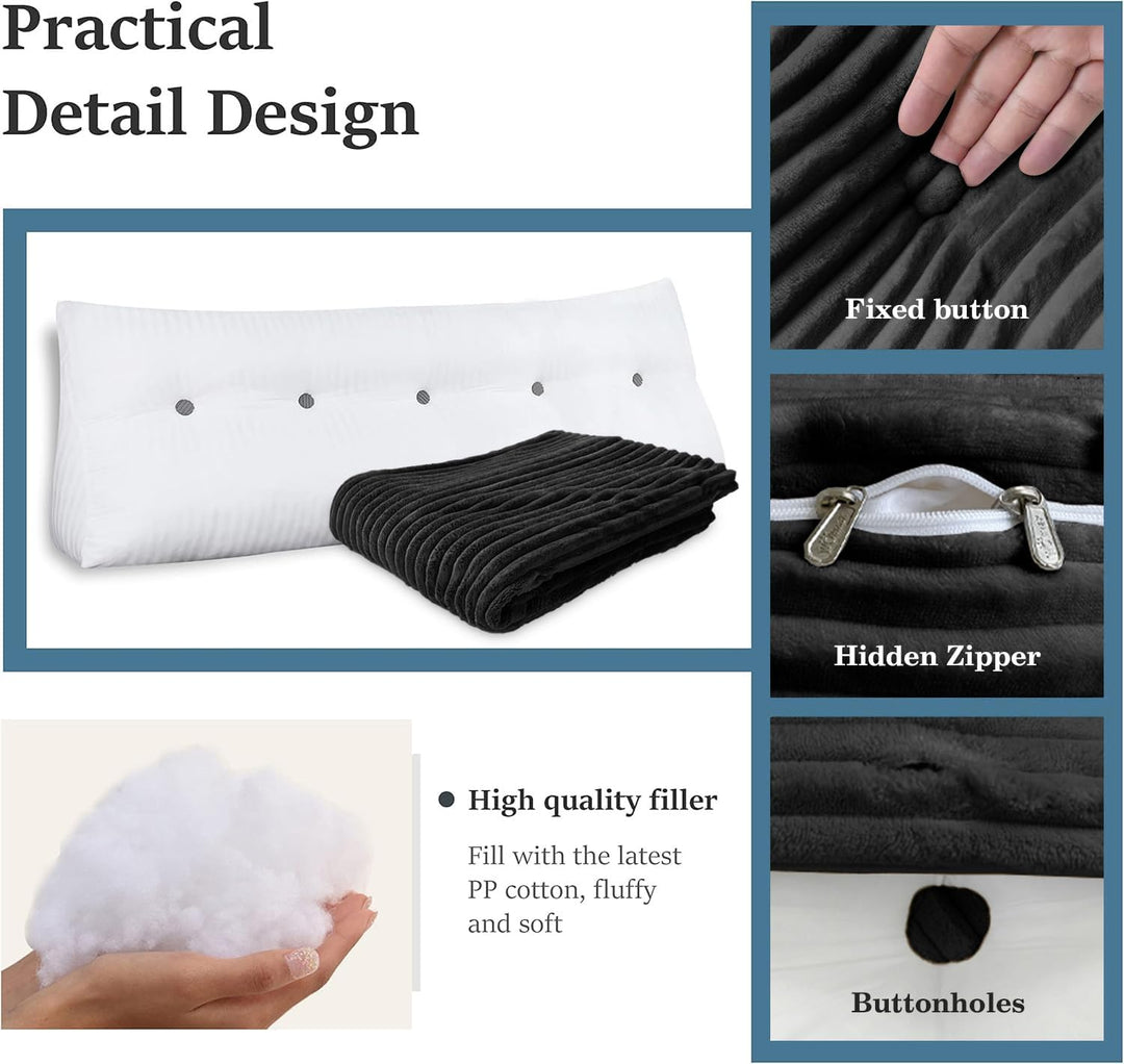 Lesekissen Dicklich Rückenkissen Lesekissen für Couch, Rückenlehne Kopfende, Dreieckiges Sofakissen