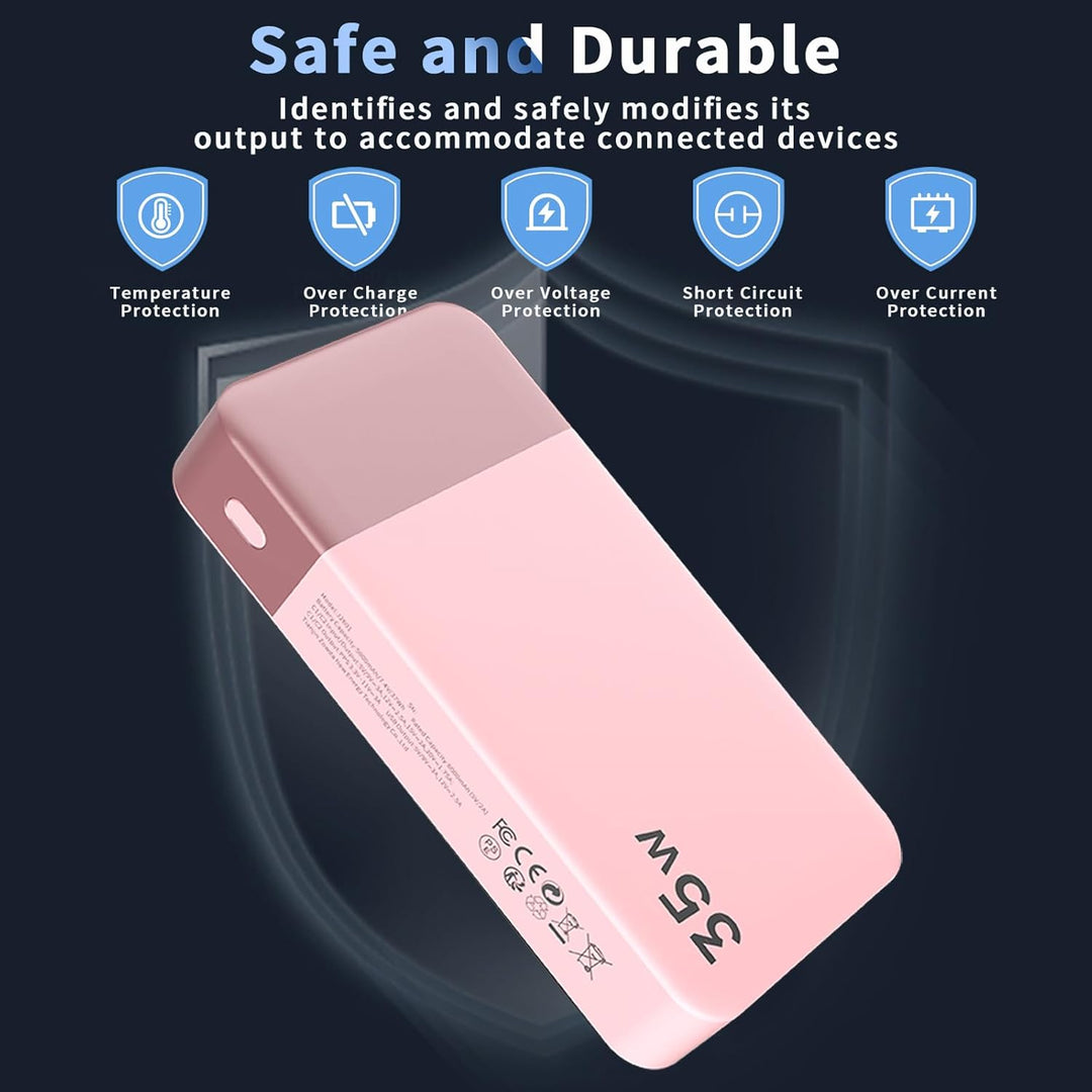 NOBIS Power Bank, Powerbank 20000mAh, 35W Externe Handyakkus Fast Charging, Externer Akku with C to
