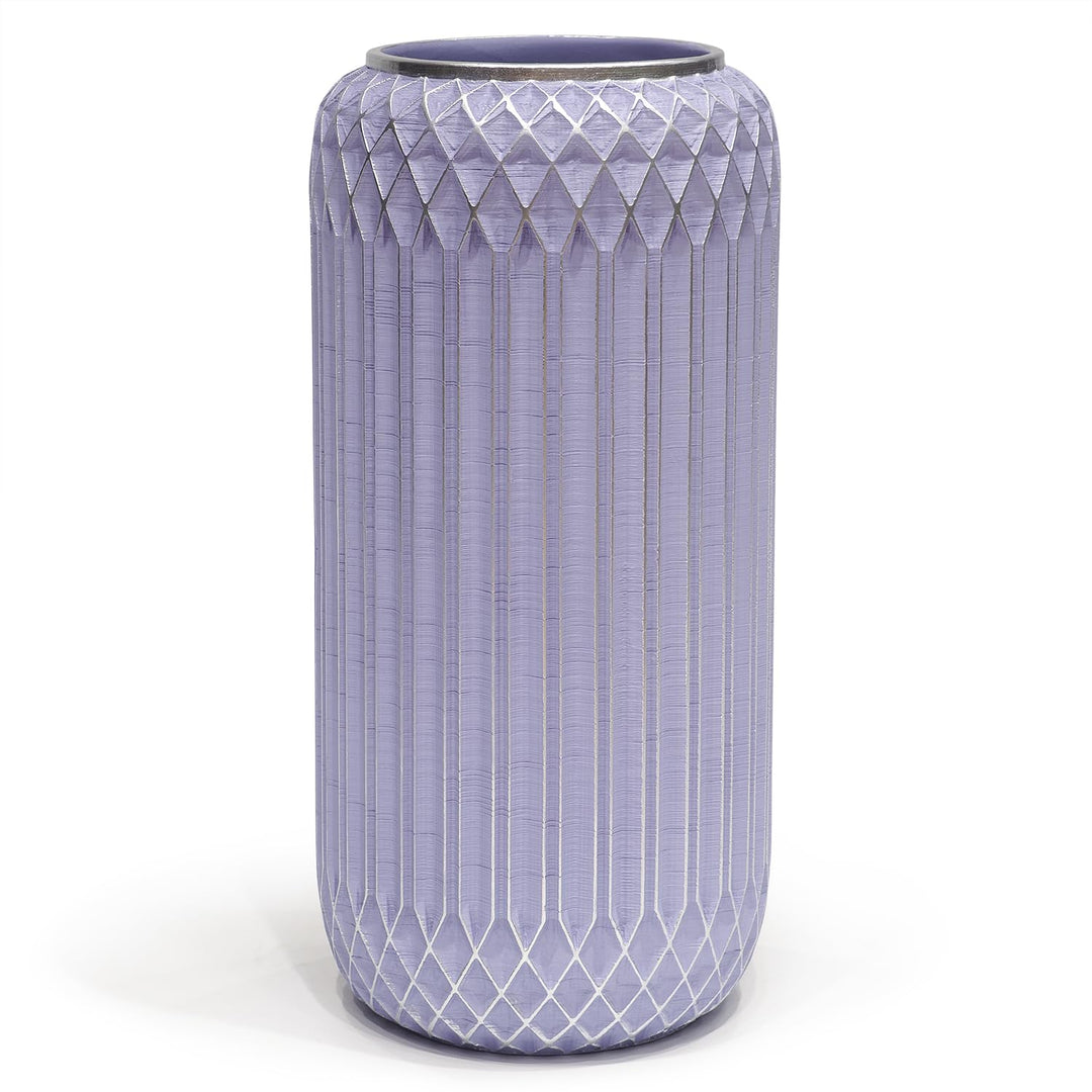 Suanti Dekorative Blumenvase (28 cm), Gross Lilac Silber Border Moderne Vase, Einzigartigen Formen V