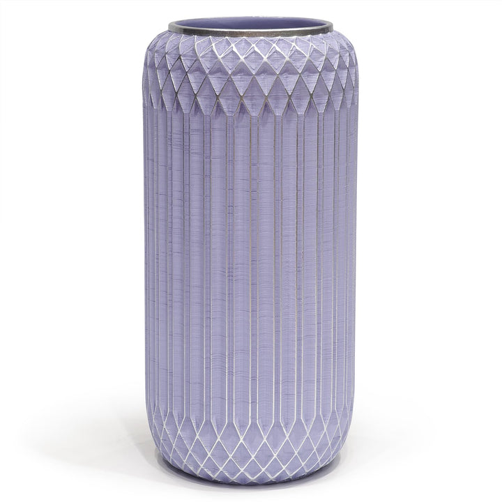 Suanti Dekorative Blumenvase (28 cm), Gross Lilac Silber Border Moderne Vase, Einzigartigen Formen V