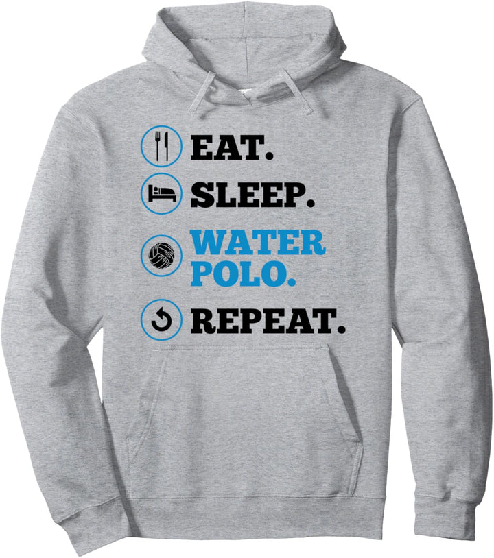 Wasserballspieler essen Schlaf Wasserball Wiederholungstrainer Pullover Hoodie