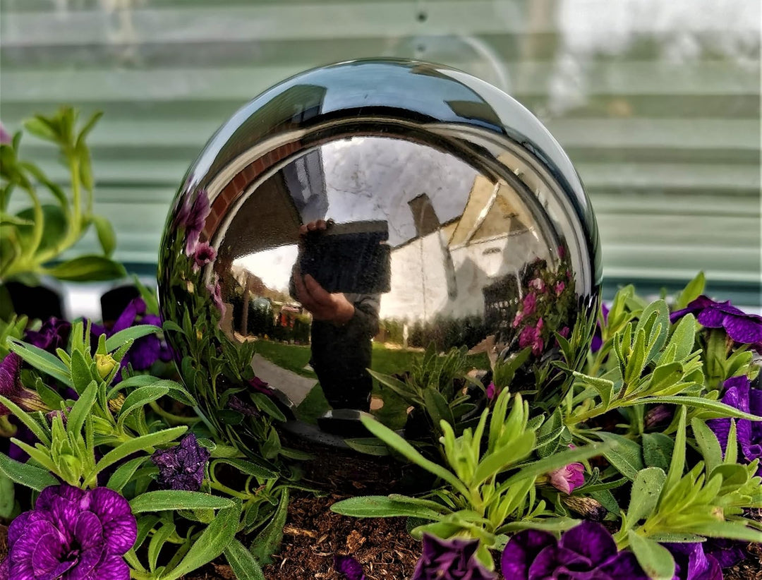 Dekokugel aus Edelstahl 50 cm Edelstahl Schwarz poliert Dekorationskugel Edelstahlkugel