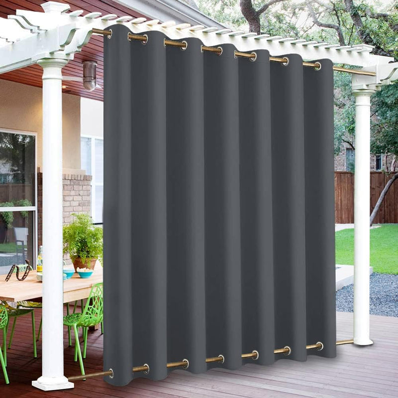 Rosnek Outdoor Vorhang Wetterfest mit Ösen, Outdoorvorhänge B 254×H 274 cm Outdoor Vorhänge Wasserdi