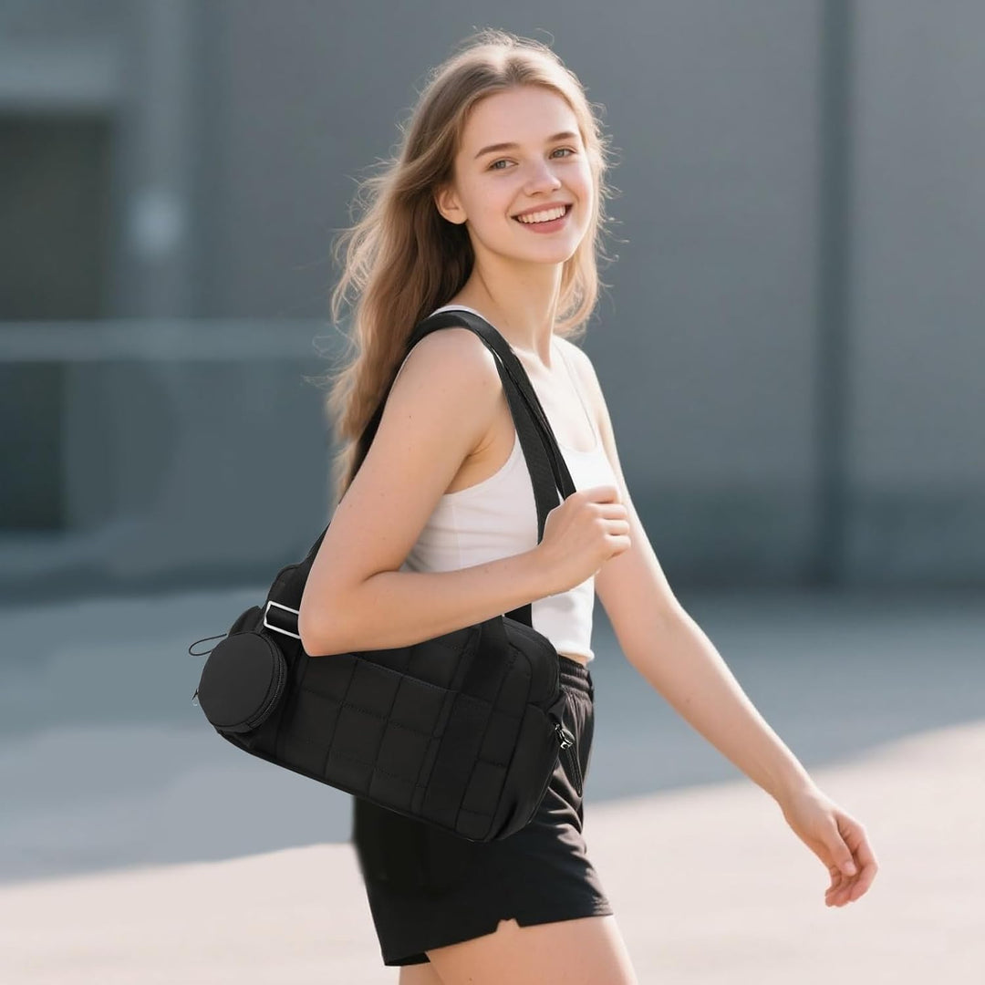 LEDAOU Mini Sporttasche für Damen, Kleiner gepolsterter Turnbeutel mit Nassfach und Münztasche, Leic