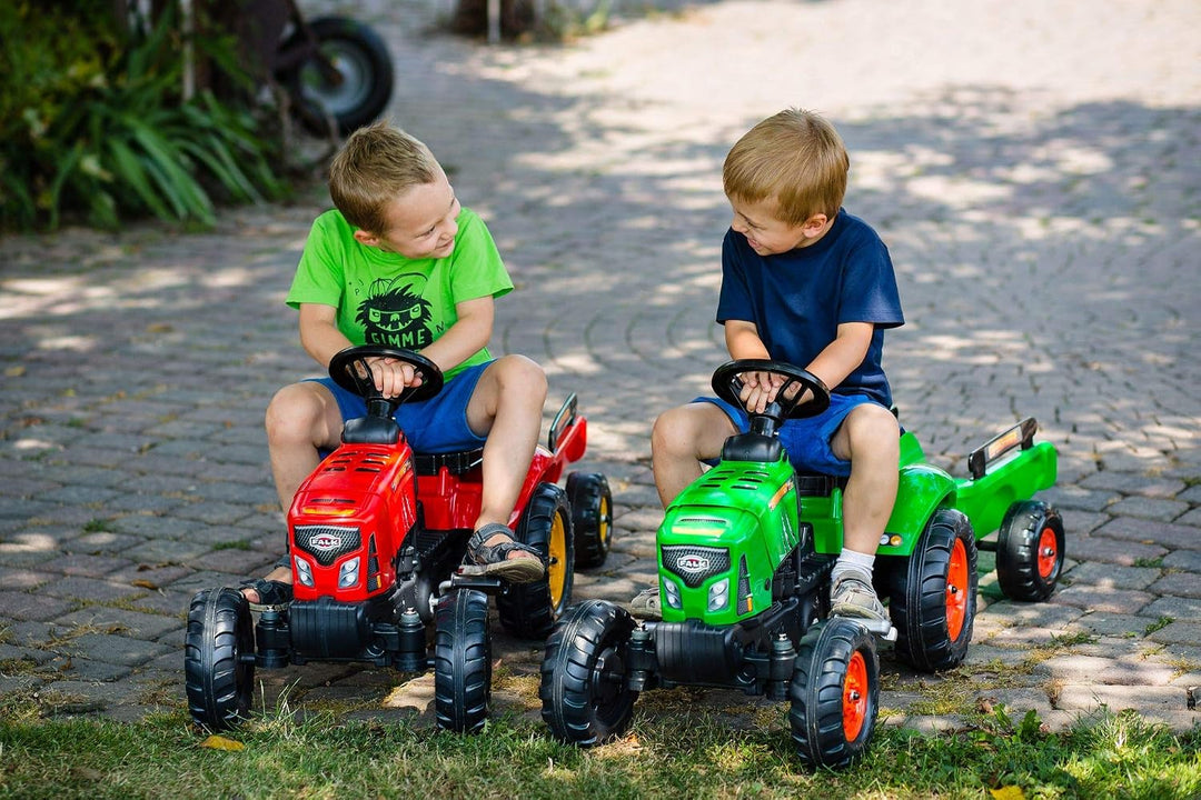 Falk - Traktor mit Pedalen Supercharger mit Anhänger – ab 2 Jahren Abdeckung zum Öffnen – Lenkrad mi