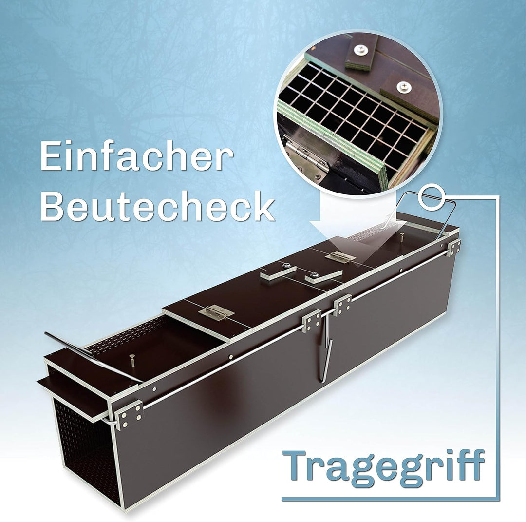 Martenbrown® Kleintierfalle 80cm I Dient auch als Katzenfalle I Kleintier Kastenfalle I Lebendfalle
