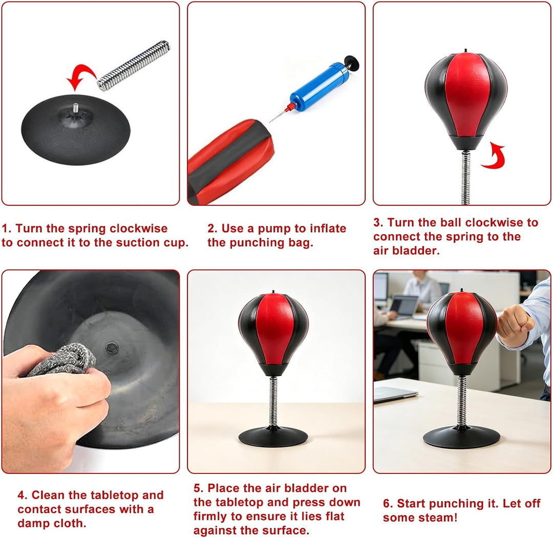 Punchingball Tisch, Schreibtisch Boxsack mit Starkem Saugnapf | Anti-Stress Punching Ball,Desktop-Bo