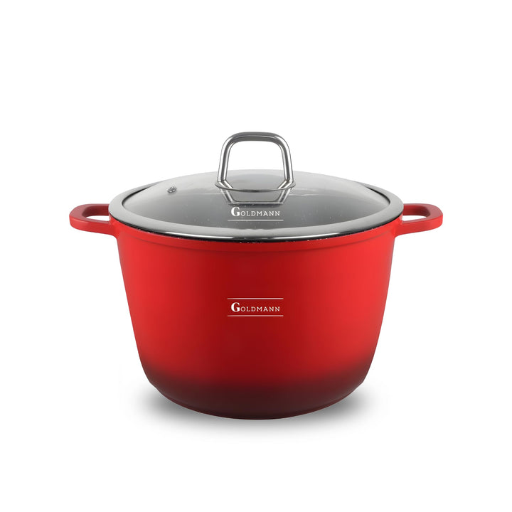 GOLDMANN 16cm Aluguss Kochtopf 1.9L | Suppentopf Schmortopf induktionsgeeignet mit Keramik Antihaftb