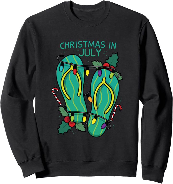 Lustige Flip Flops Kranz Weihnachten im Juli Frauen Männer Sweatshirt