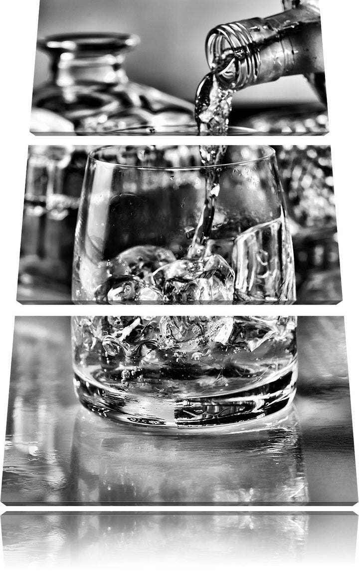 Pixxprint Edler Whiskey als Leinwandbild/Grösse: 3 Teilig (120x80) cm/Wandbild/Kunstdruck/fertig bes