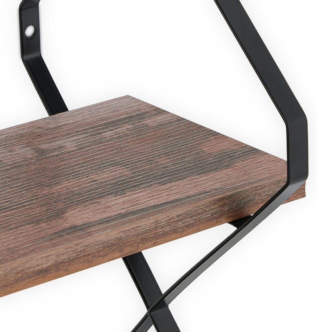 Relaxdays Wandregal, 3 Ablagen, HBT: 60 x 60 x 18,5 cm, Wandablage Flur, Industrial Design, MDF & Me