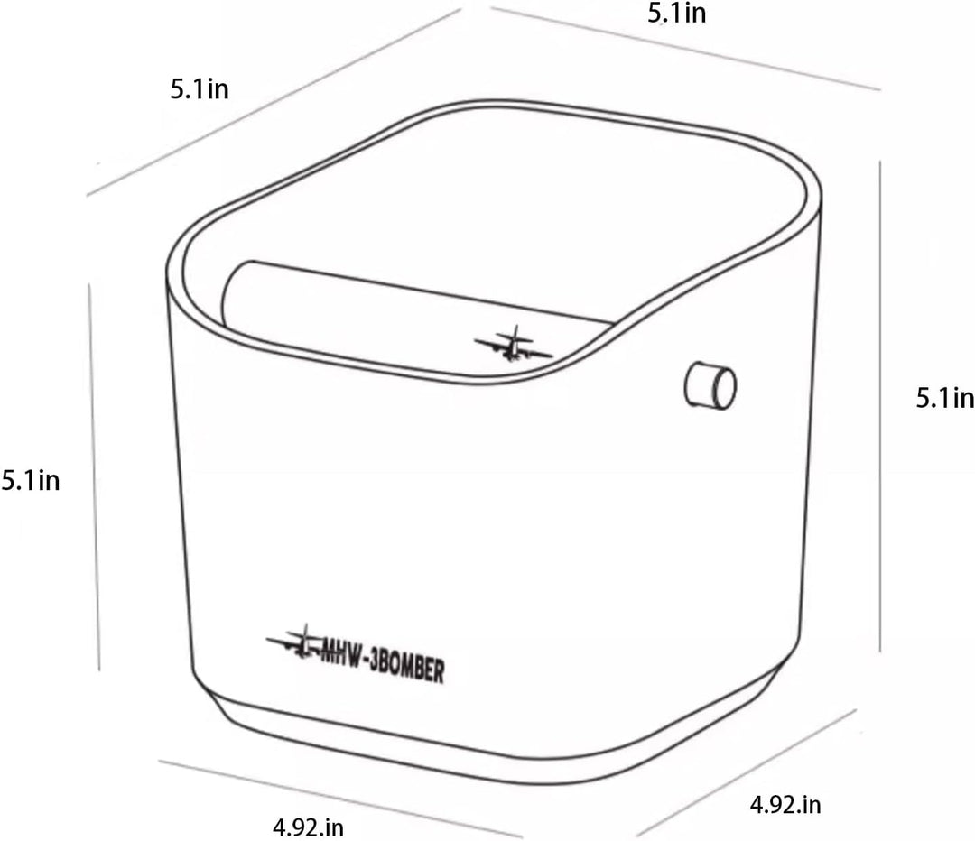 MHW-3BOMBER GB5967B Kaffeeklopfbox zum Ausgiessen von Kaffeesatz, 15 Tassen, 1,2 l, mit Edelstahlsta