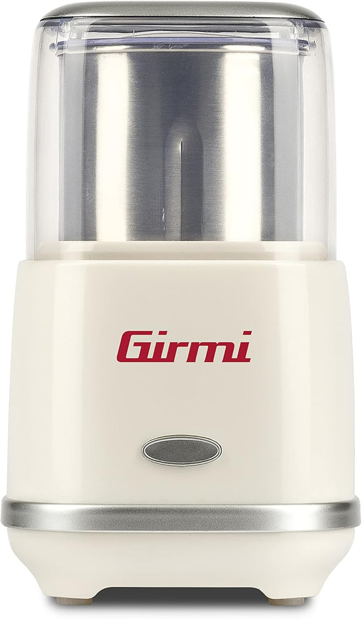 Girmi MC02 Kaffeemühle, 180 W, Doppelter Deckel, Behälter und Klingen aus Edelstahl, Grosse Kapazitä