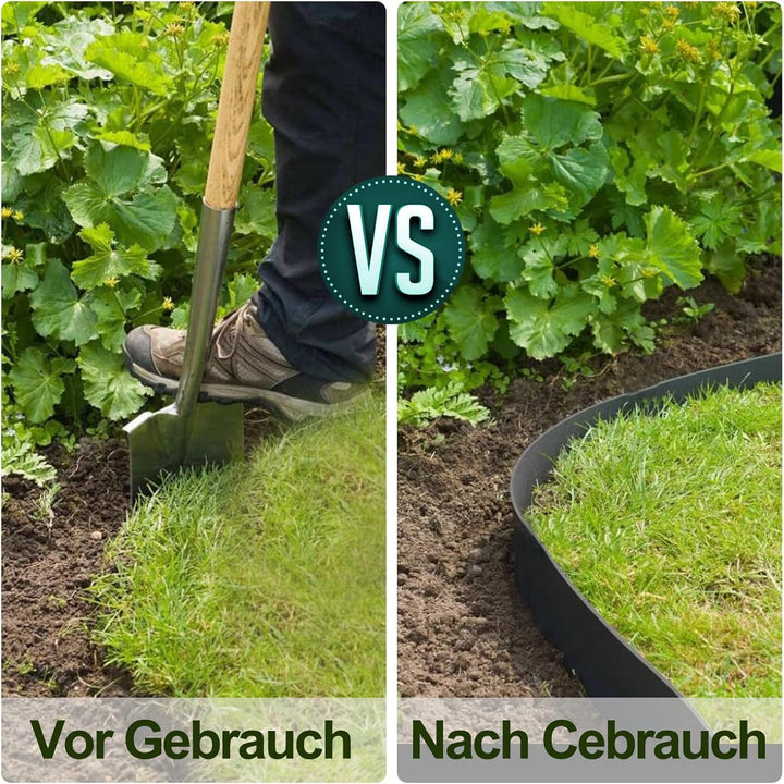 Herrselsam Rasenkanten Kunststoff Mähkante, Beeteinfassung Rund Gartenumrandung Unsichtbar Lawn Edgi
