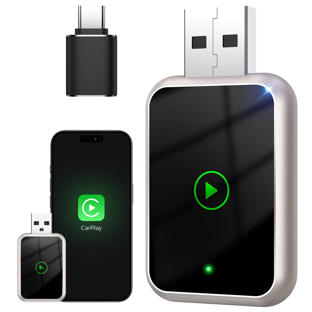 2026 Upgrade 2-in-1 Wireless CarPlay & Android Auto Adapter - Wandelt Kabelgebunden in Drahtlos um,