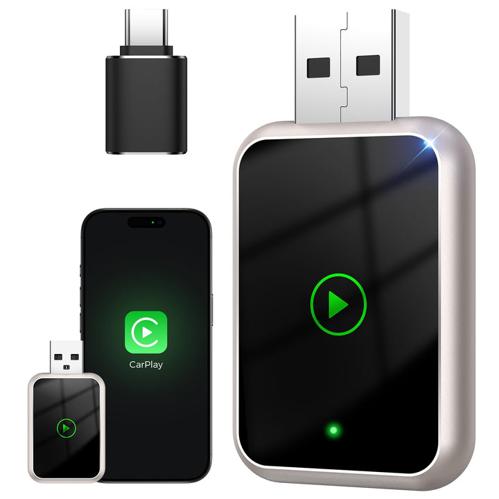 2026 Upgrade 2-in-1 Wireless CarPlay & Android Auto Adapter - Wandelt Kabelgebunden in Drahtlos um,