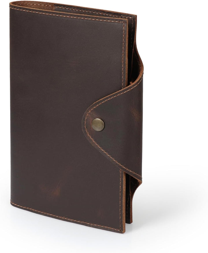 Londo Echtleder Schreibmappe Konferenzmappe mit Notizblock Notizblock und Schloss Braun M, Braun M