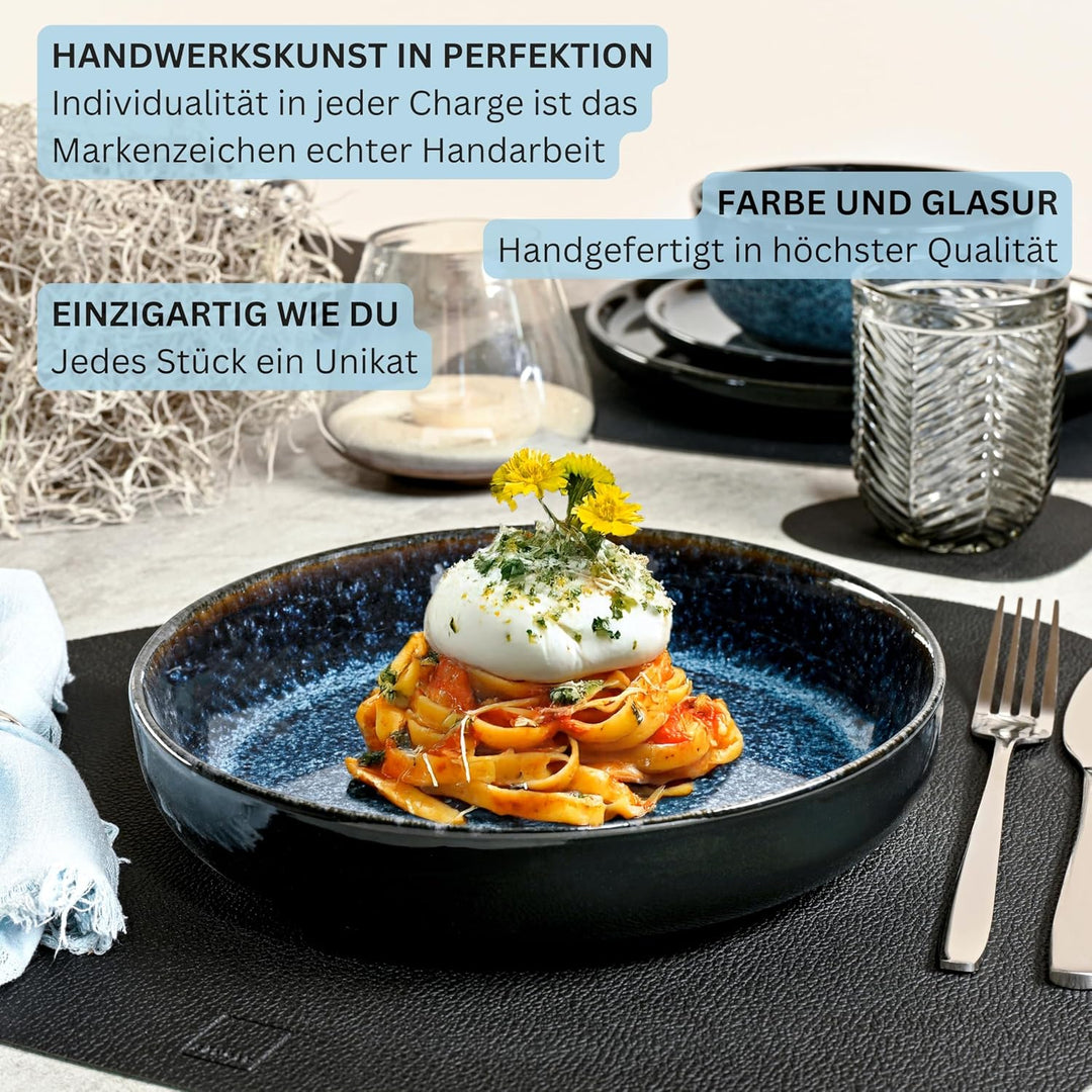SÄNGER Osaka Steingut Pastaschalen 6 tlg, Nudel Schalen Set 6 Personen Osaka Pastaschalen 6 tlg., Os