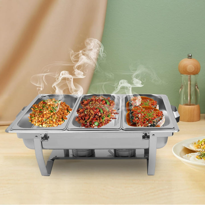 Edelstahl Buffetwärmer Speisenwärmer Chafing Dish Buffet Set - Food Warmer Warmhaltebehälter 8L Spei