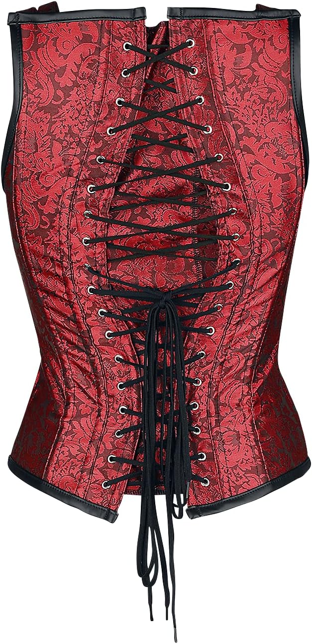 Ocultica Brokat-Corsage Frauen Korsage rot L
