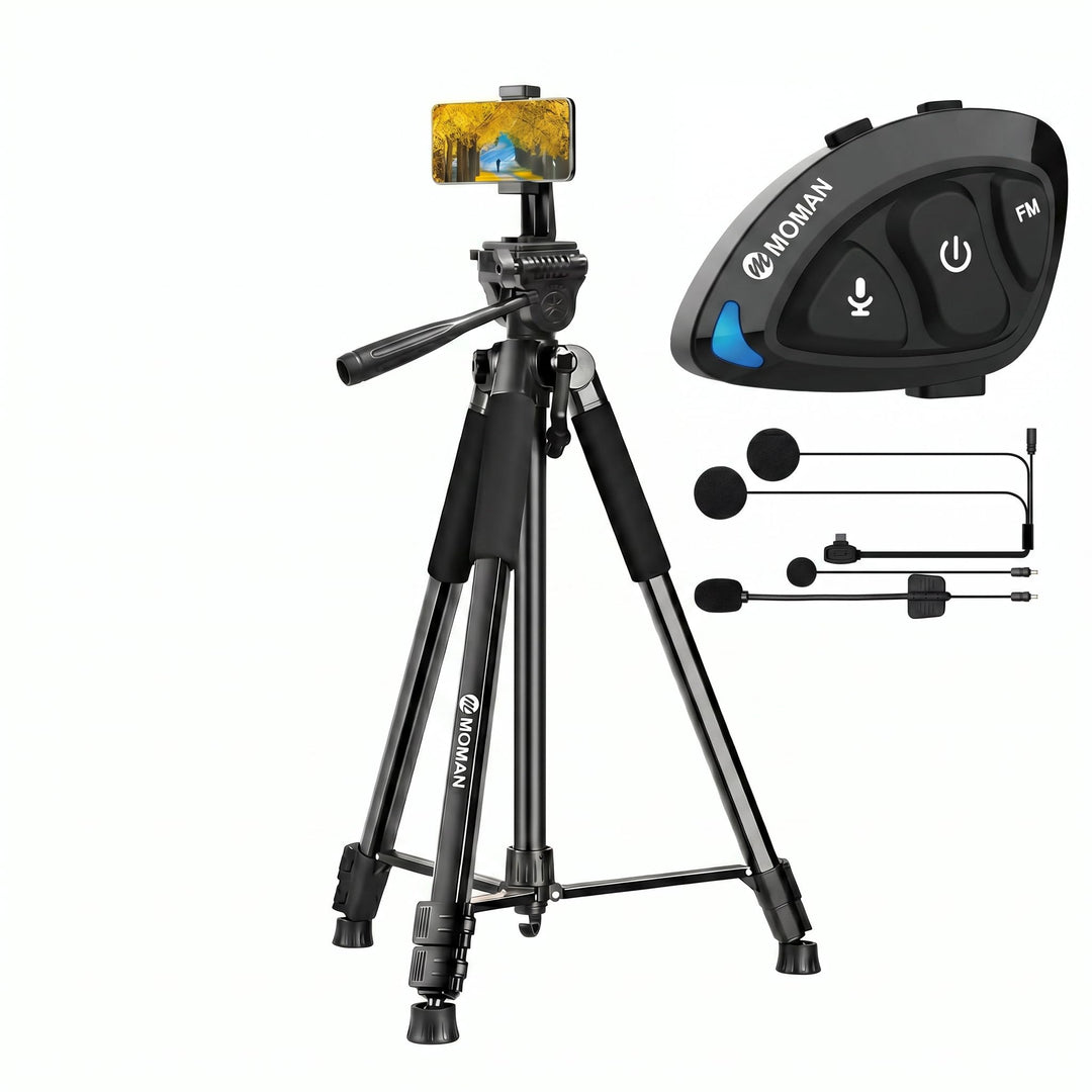 Moman Stativ Kamera, TP71T Aluminium Dreibeinstative mit Kopf 180cm Höhe DSLR Fotostativ Maximale Tr