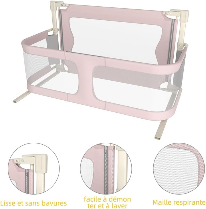 OHMG Bettgeländer,Sicherheitsgitter für Kinder,Sicherheitsgitter für Bett,höhenverstellbar,tragbar,B