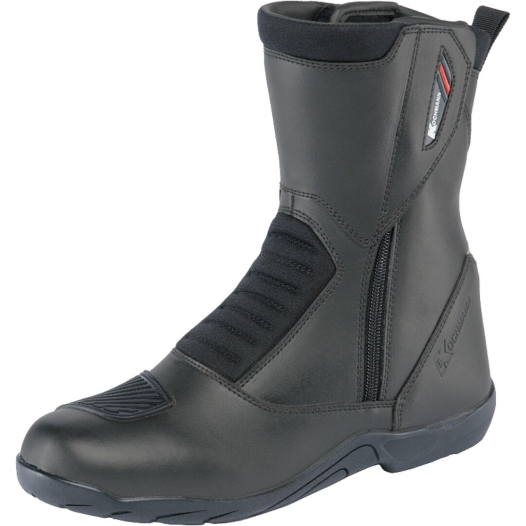 Kochmann Tourino schwarz Motorradstiefel CE Leder wasserdicht Hipora langer Reissververschluss, 38 S