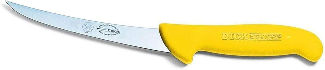 Dick Ausbeinmesser steif 13 cm geschweift - Griff gelb - für Fleischer, Metzger, Jäger und Schlachte