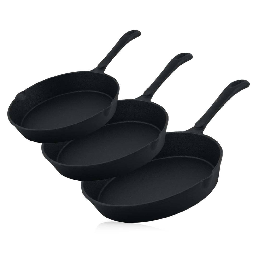 BBQ-Toro Gusseisen Brat- und Steak Pfannen Set mit PRO3+ Beschichtung | Ultimate Serie | Ø 16 cm, Ø