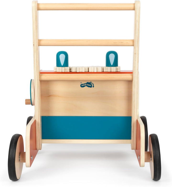 small foot Lauflernwagen Feuerwehr aus Holz, Moderne Lauflernhilfe für Feuerwehrfans, für Kinder ab