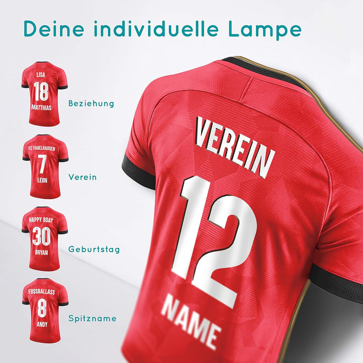 Elbeffekt Trikotlampe für Albanien Fans aus Holz - personalisierbares Geschenk - schenke Dein indivi