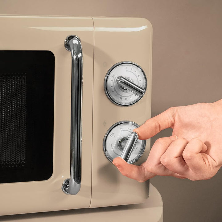 Cecotec Mikrowelle mit Grill Proclean 3110 Retro Beige Mechanische, 700 W in 6 Stufen, Timer bis zu