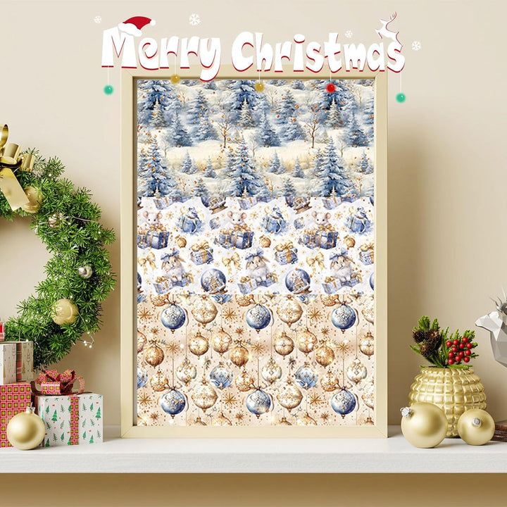 Scrapbooking Papier 24 Blatt/12 Designs, Doppelseitiges Weihnachtstheme Designpapier, Bastelpapier D