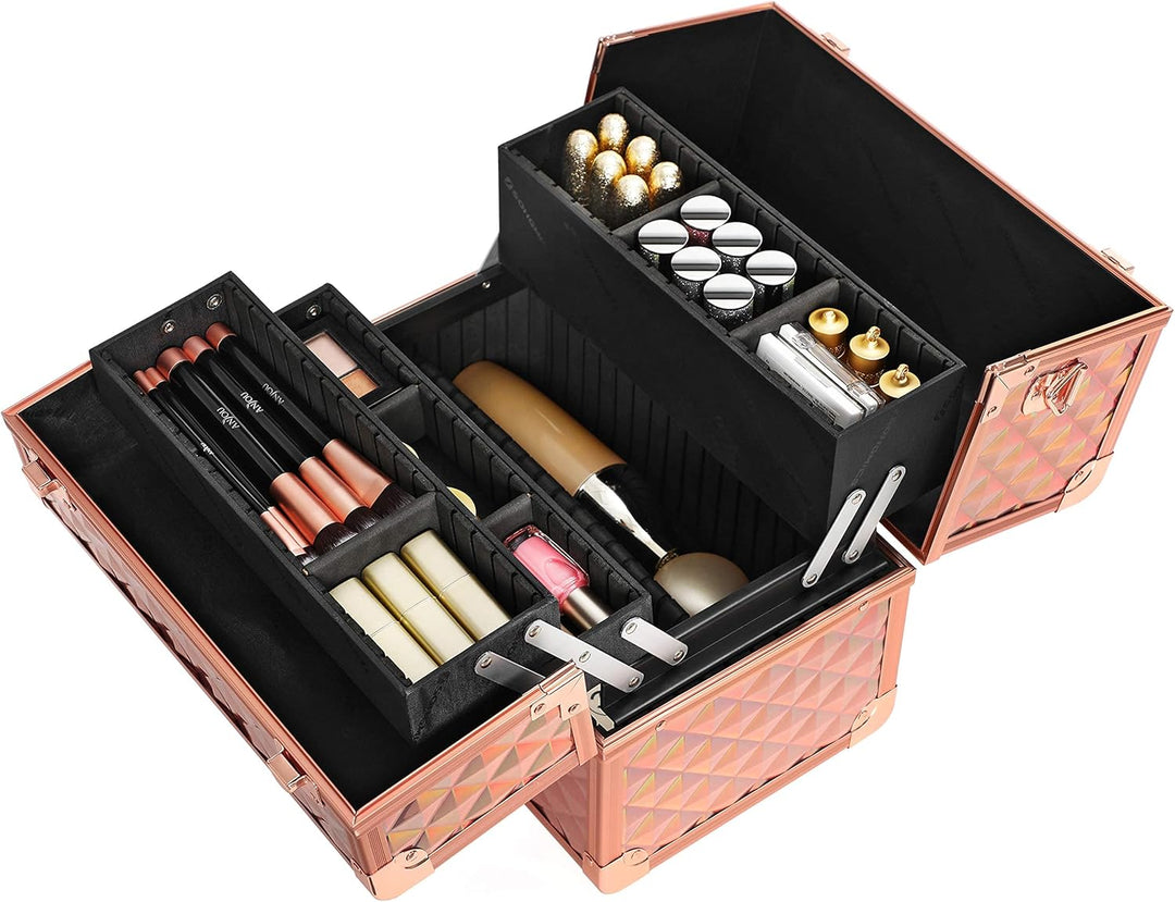 SONGMICS Kosmetikkoffer Schminkkoffer, Make-up Aufbewahrung, Organizer für die Reise, für Friseure u