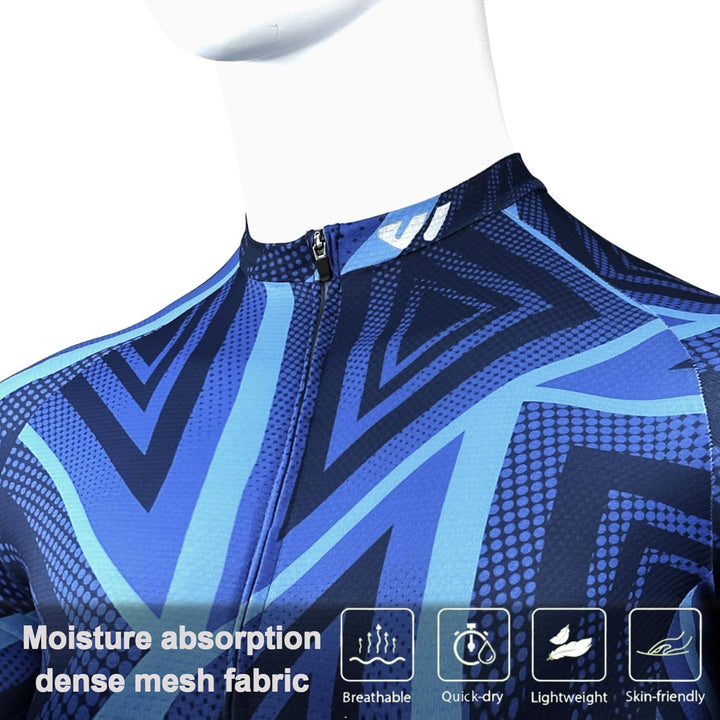 Wulibike Radtrikot Damen Langarm Fahrradtrikot Atmungsaktiv Rennrad Trikot mit 3 Rückentaschen 2-bla