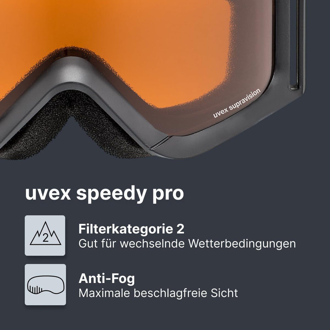 uvex speedy pro - Skibrille für Kinder - konstrastverstärkend - vergrössertes, beschlagfreies Sichtf