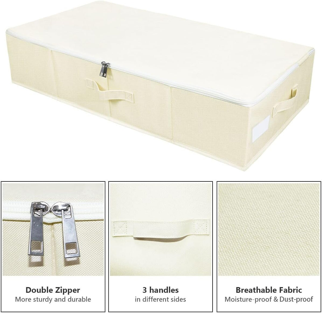 Omygarden Faltbare Unterbett Aufbewahrungsbox mit Kunststoff-Stützfutter,Decken Kleidung Tröster Auf