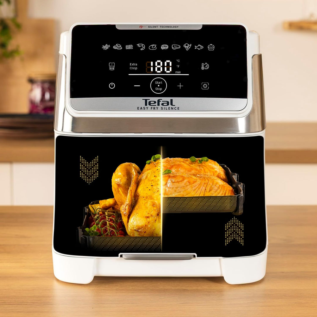 Tefal Easy Fry Silence Heissluftfritteuse, 7 L Fassungsvermögen, Silent-Technologie, 10 voreingestel