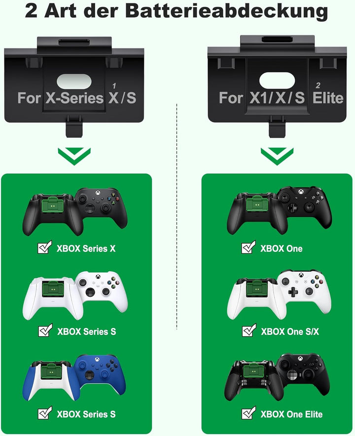 Elegamefy Controller Akku Für Xbox Series X/S, Wiederaufladbare Batterie für Xbox One/One S/One X/El