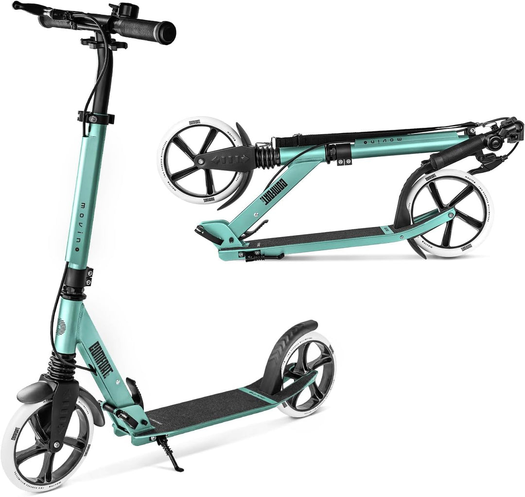 Movino Comfort+ City Scooter | Handbremse | Klappbar und Höhenverstellbar | Aluminium Roller mit Sto