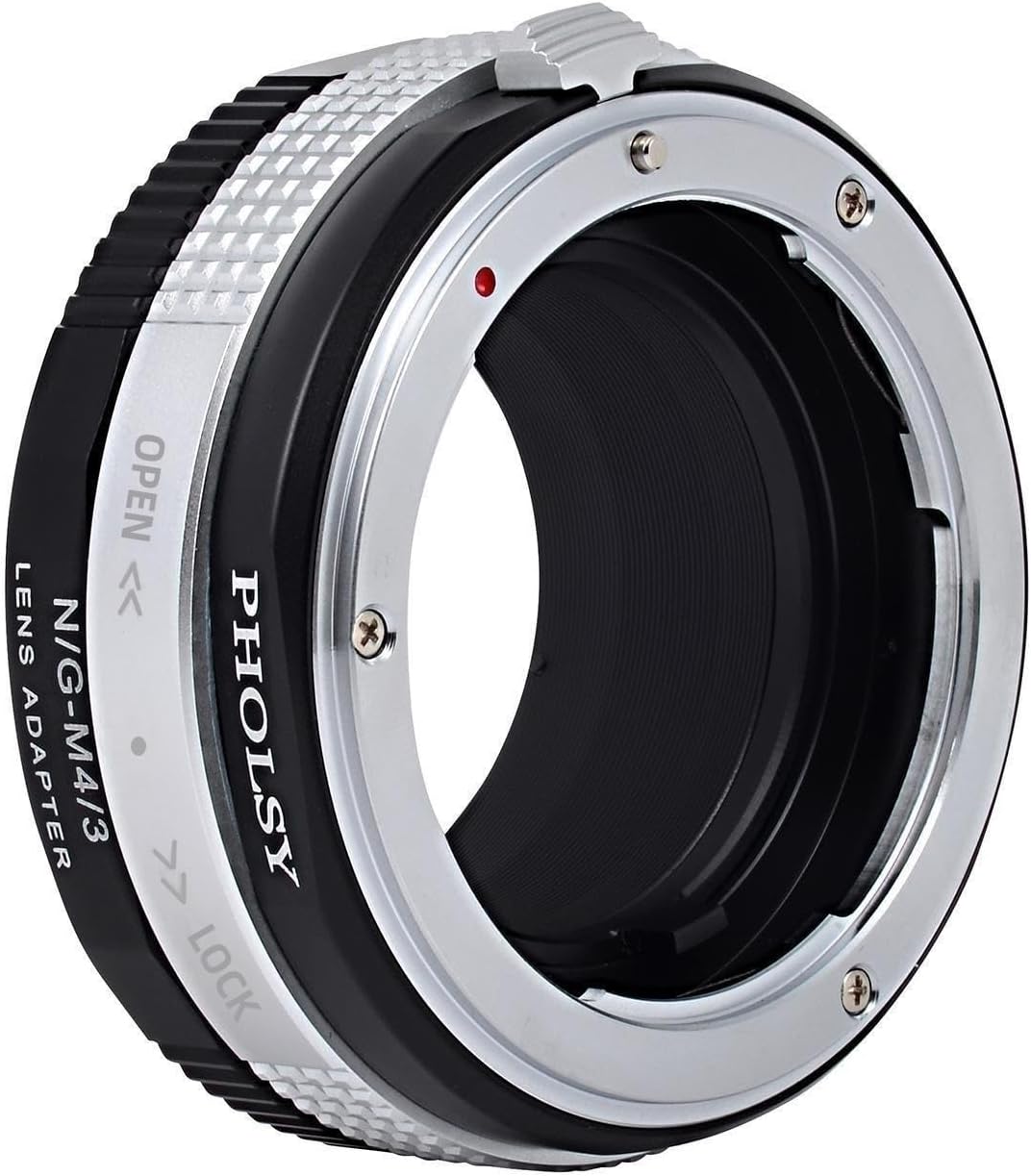 PHOLSY Objektivadapter mit Blendenring Nikkor G auf MFT Kompatibel für Nikon F (G) Objektiv auf M4/3